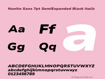 Nunito Sans 7pt SemiExpanded Black Italic Version 3.101;gftools[0.9.27]图片样张