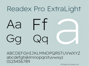 Readex Pro ExtraLight Version 1.204图片样张