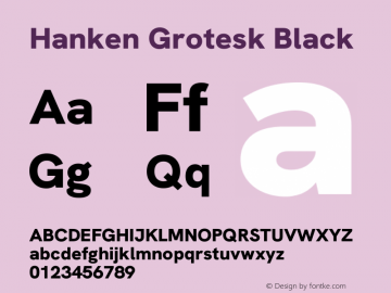 Hanken Grotesk Black Version 3.013图片样张