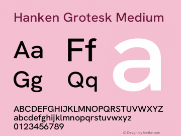 Hanken Grotesk Medium Version 3.013图片样张