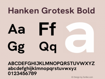 Hanken Grotesk Bold Version 3.013图片样张