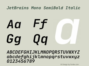 JetBrains Mono SemiBold Italic Version 2.211图片样张