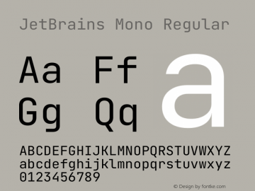 JetBrains Mono Regular Version 2.211图片样张