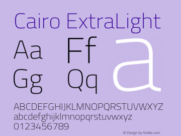 Cairo ExtraLight Version 3.130;gftools[0.9.24]图片样张