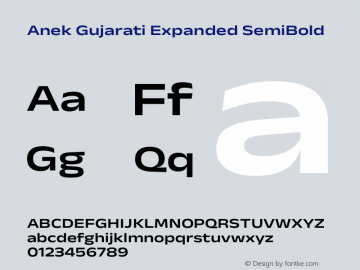 Anek Gujarati Expanded SemiBold Version 1.003图片样张