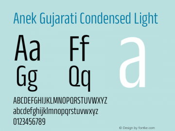 Anek Gujarati Condensed Light Version 1.003图片样张