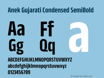 Anek Gujarati Condensed SemiBold Version 1.003图片样张