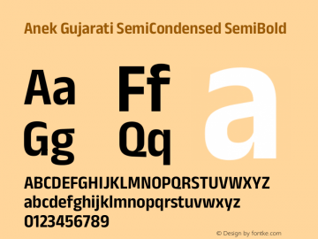 Anek Gujarati SemiCondensed SemiBold Version 1.003图片样张