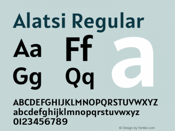 Alatsi Regular Version 1.005; ttfautohint (v1.8.4.7-5d5b)图片样张