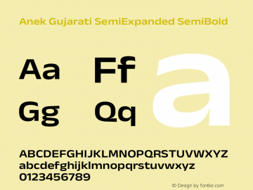 Anek Gujarati SemiExpanded SemiBold Version 1.003图片样张