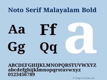 Noto Serif Malayalam Bold Version 2.104图片样张