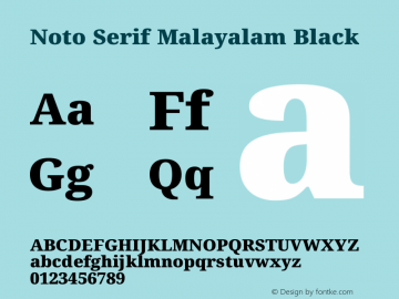 Noto Serif Malayalam Black Version 2.104图片样张