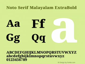 Noto Serif Malayalam ExtraBold Version 2.104图片样张