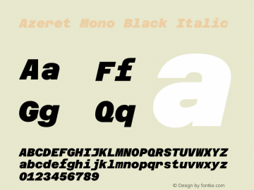 Azeret Mono Black Italic Version 1.002图片样张