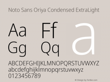 Noto Sans Oriya Condensed ExtraLight Version 2.003图片样张