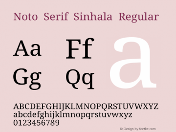 Noto Serif Sinhala Regular Version 2.007图片样张