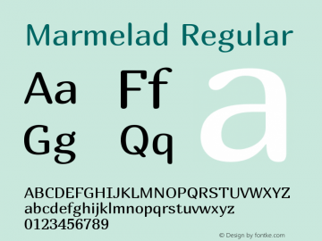 Marmelad Regular Version 1.110; ttfautohint (v1.8.4.7-5d5b)图片样张