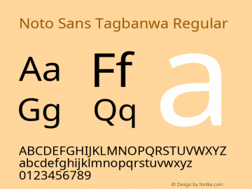 Noto Sans Tagbanwa Regular Version 2.001; ttfautohint (v1.8.4.7-5d5b)图片样张