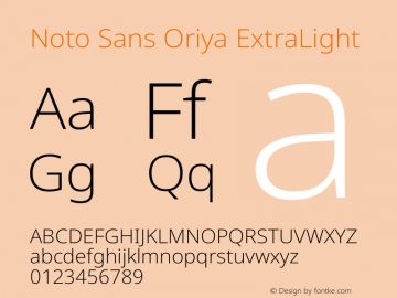Noto Sans Oriya ExtraLight Version 2.003图片样张