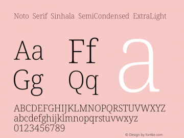 Noto Serif Sinhala SemiCondensed ExtraLight Version 2.007图片样张