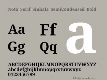 Noto Serif Sinhala SemiCondensed Bold Version 2.007图片样张