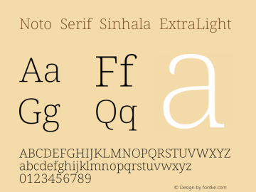 Noto Serif Sinhala ExtraLight Version 2.007图片样张