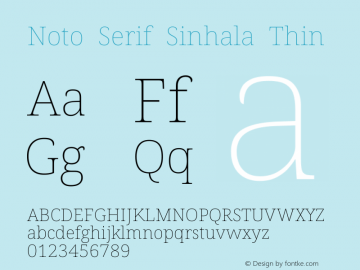 Noto Serif Sinhala Thin Version 2.007图片样张
