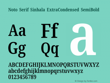 Noto Serif Sinhala ExtraCondensed SemiBold Version 2.007图片样张