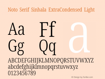 Noto Serif Sinhala ExtraCondensed Light Version 2.007图片样张