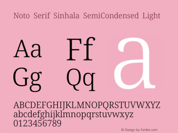 Noto Serif Sinhala SemiCondensed Light Version 2.007图片样张