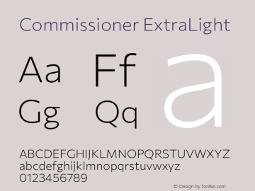 Commissioner ExtraLight Version 1.001;gftools[0.9.23]图片样张