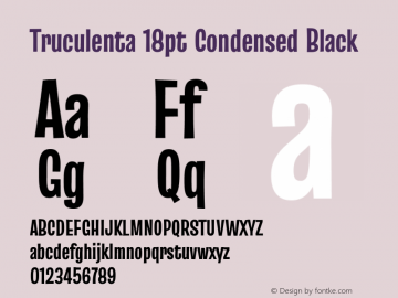 Truculenta 18pt Condensed Black Version 1.002图片样张