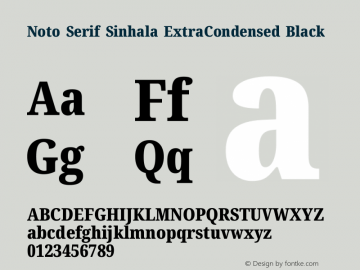 Noto Serif Sinhala ExtraCondensed Black Version 2.007图片样张