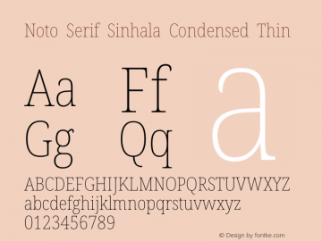 Noto Serif Sinhala Condensed Thin Version 2.007图片样张