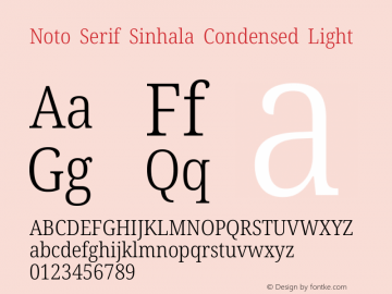 Noto Serif Sinhala Condensed Light Version 2.007图片样张