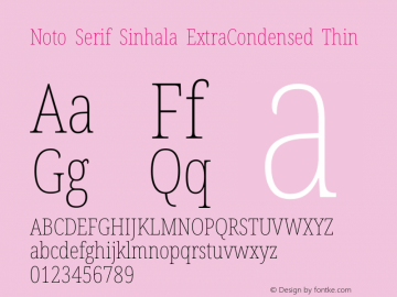 Noto Serif Sinhala ExtraCondensed Thin Version 2.007图片样张