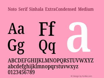 Noto Serif Sinhala ExtraCondensed Medium Version 2.007图片样张