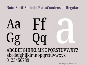 Noto Serif Sinhala ExtraCondensed Regular Version 2.007图片样张