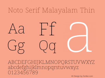 Noto Serif Malayalam Thin Version 2.104图片样张