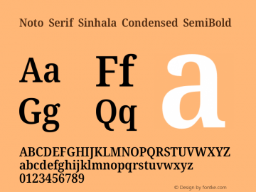 Noto Serif Sinhala Condensed SemiBold Version 2.007图片样张