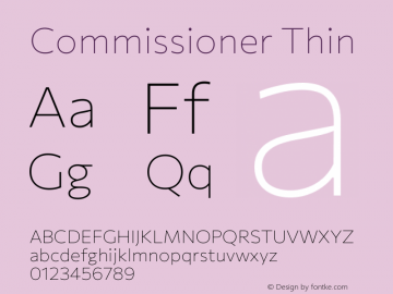 Commissioner Thin Version 1.001;gftools[0.9.23]图片样张
