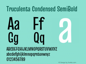 Truculenta Condensed SemiBold Version 1.002图片样张