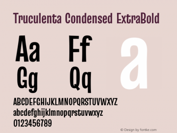 Truculenta Condensed ExtraBold Version 1.002图片样张