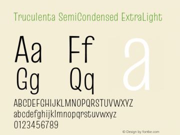 Truculenta SemiCondensed ExtraLight Version 1.002图片样张