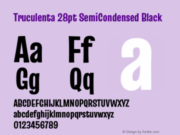 Truculenta 28pt SemiCondensed Black Version 1.002图片样张