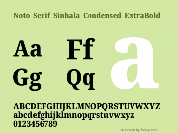 Noto Serif Sinhala Condensed ExtraBold Version 2.007图片样张
