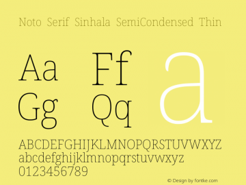 Noto Serif Sinhala SemiCondensed Thin Version 2.007图片样张