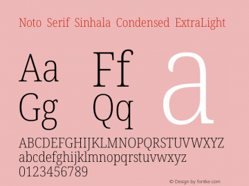 Noto Serif Sinhala Condensed ExtraLight Version 2.007图片样张