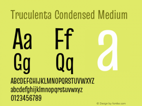 Truculenta Condensed Medium Version 1.002图片样张