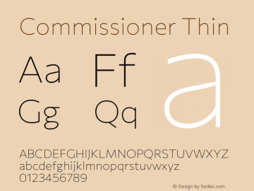Commissioner Thin Version 1.001;gftools[0.9.23]图片样张